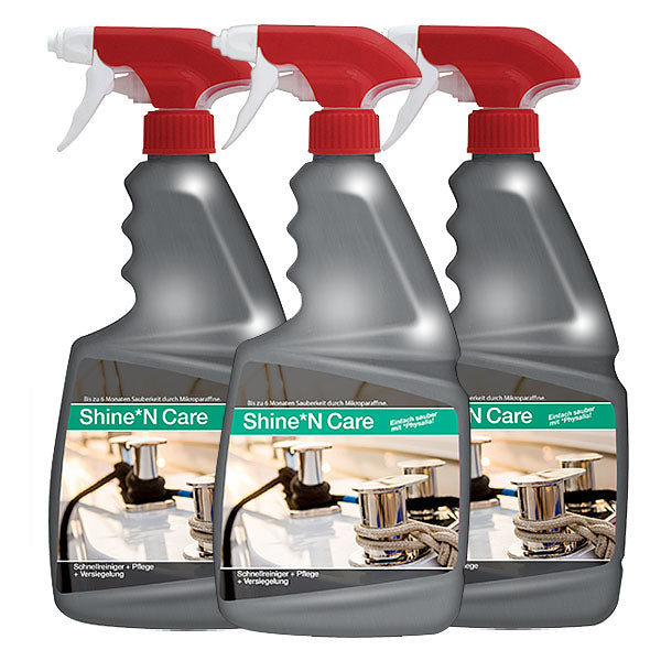 Für mindestens 24 Monate versiegelt: PHYSALIA* SHINE'nCARE SCHNELLPOLITUR: Reinigende UV-Versiegelung für neuwertige GFK Boote, Autolack, Caravans und Pools. Verhindert das Ausbleichen und Auskreiden von neuwertigen UV-belasteten Oberflächen. P6